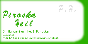 piroska heil business card